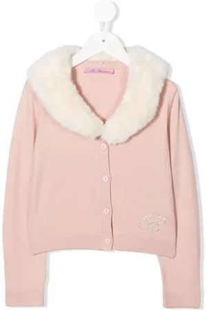 MISS BLUMARINE Cardigan bordé de fourrure artificielle