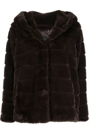 Apparis Manteau en fourrure artificielle à capuche