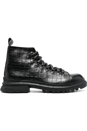 Giuliano Galiano Bottines Ronnie Cocco à effet peau de crocodile