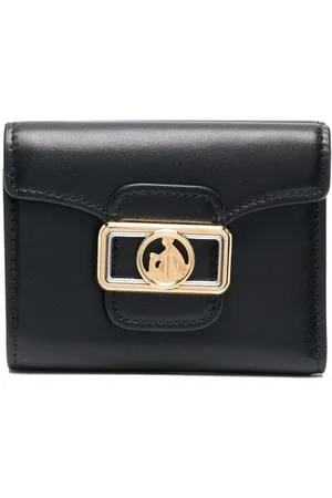 Lanvin Petit porte-monnaie en cuir à plaque logo