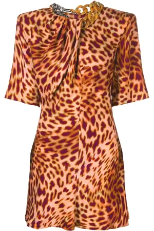 Stella McCartney Robe courte à imprimé léopard