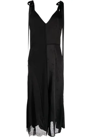 GOEN.J Robe mi-longue bordée de dentelle