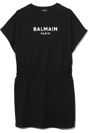 Balmain Robe en coton à logo imprimé