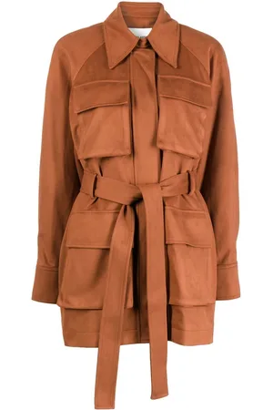 Low Classic Veste ceinturée en cuir à carreaux