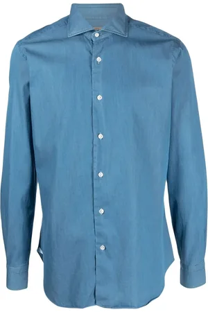 BARBA Chemise en jean à col italien