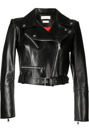 Alexander McQueen Veste crop en cuir