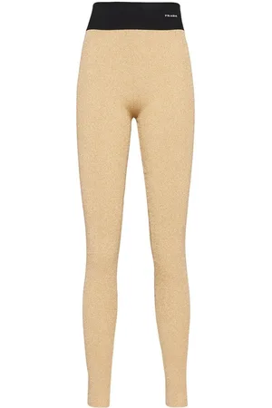 cosey Women's Glitter Gold Leggings, Einheitsgröße : : Fashion
