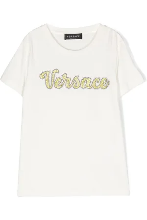 VERSACE T-shirt à logo orné de cristaux