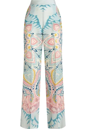 Etro Pantalon satiné à motif cachemire