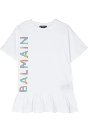 Balmain Robe à logo imprimé