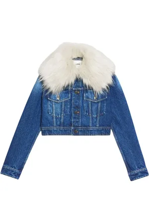Ami Veste en jean à col en fourrure