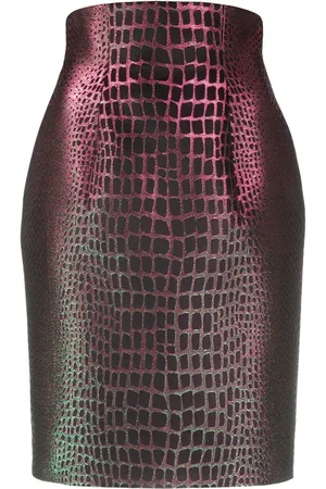 Balmain Jupe crayon à effet peau de crocodile