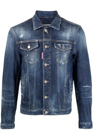 Dsquared2 Veste en jean à effet usé