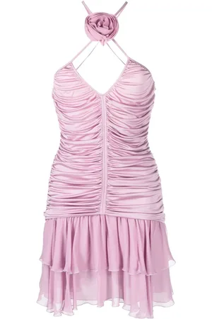 BLUMARINE Robe courte plissée à appliqué fleur
