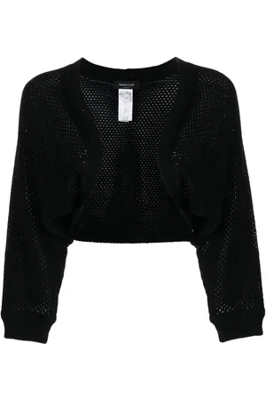 Fabiana Filippi Cardigan en maille ajourée à coupe crop