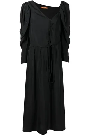 REJINA PYO Robe mi-longue à manches longues bouffantes