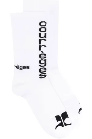 Courrèges Chaussettes à logo brodé