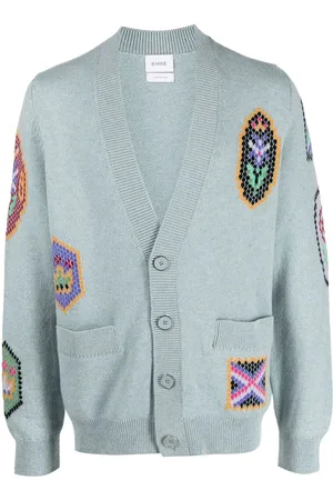 Barrie Cardigan Scottish Symbols en maille intarsia