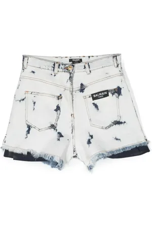 Balmain Short en jean à effet délavé