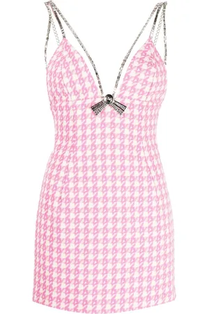 AREA Robe courte Deco Bow à motif pied-de-poule