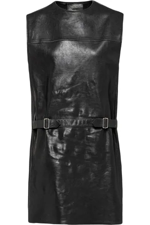 Prada Robe courte en cuir à design sans manches