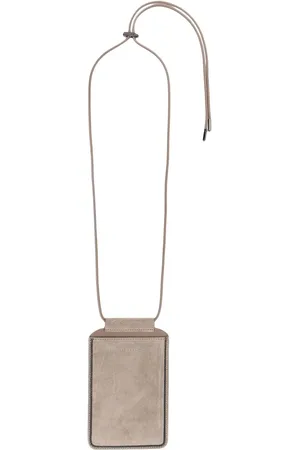 Brunello Cucinelli étui pour smartphone en daim à logo embossé