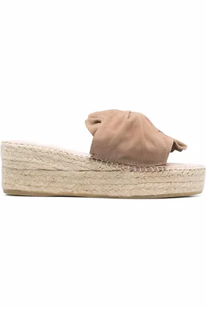 MANEBI Espadrilles compensées à détail de nœud