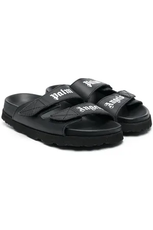 Palm Angels Sandales en cuir à logo imprimé