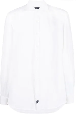 FAY Chemise en lin à patch logo