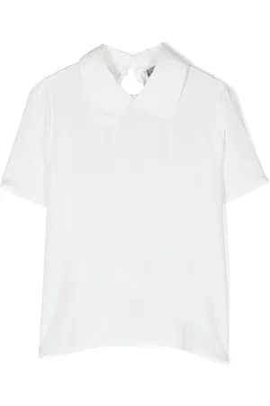 Simonetta Chemise en soie mélangée à col rond