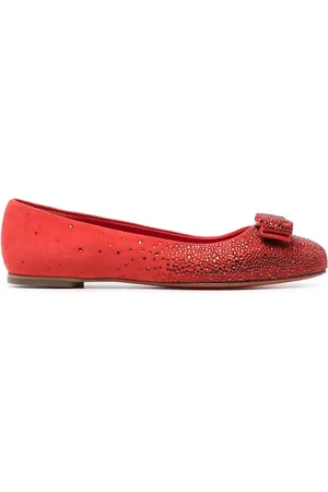 Salvatore Ferragamo Ballerines strassées à détail de nœud Vara
