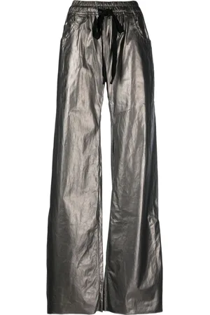 ISAAC SELLAM EXPERIENCE Pantalon en cuir à lien de resserrage