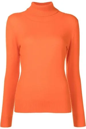 Pull col best sale roulé orange femme