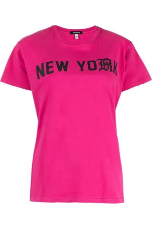 R13 T-shirt en coton à texte imprimé