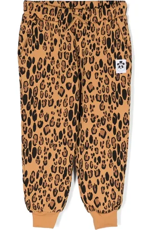 Mini Rodini Pantalon de jogging à imprimé léopard