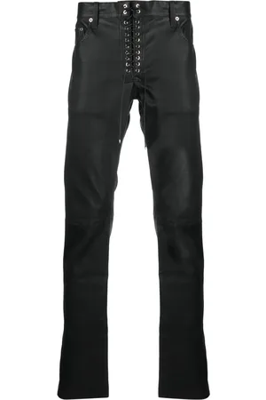 Ludovic De Saint Sernin Pantalon slim en cuir à détail de laçage
