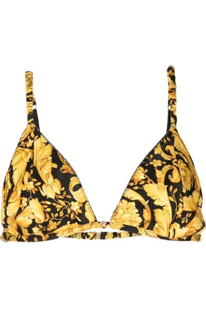 VERSACE Soutien-gorge en soie à imprimé Barocco