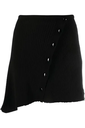 Courrèges Jupe asymétrique en maille nervurée à coupe courte
