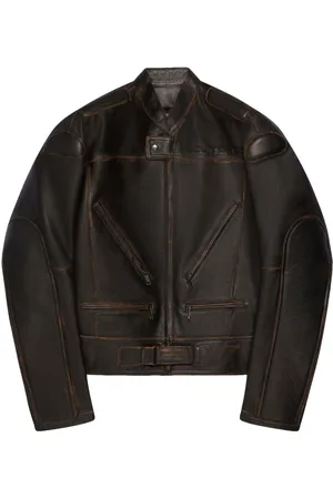 Courrèges Veste Racer Patina en cuir