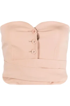 Serafini Haut crop en coton stretch à encolure cœur