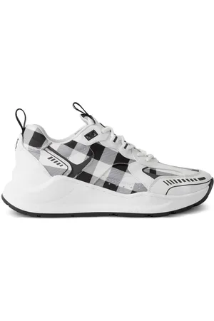 Burberry Baskets à carreaux en cuir