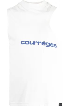 Courrèges Débardeur asymétrique à logo imprimé