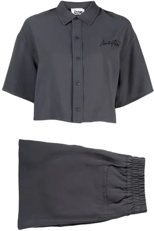 Izzue Chemise crop à logo brodé