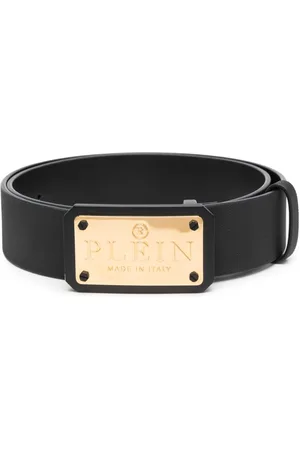 Philipp Plein Ceinture en cuir à plaque logo