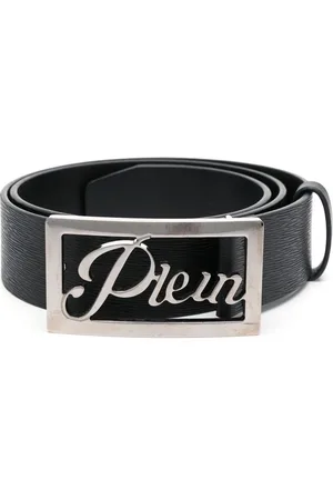 Philipp Plein Ceinture en cuir Saffiano à boucle logo