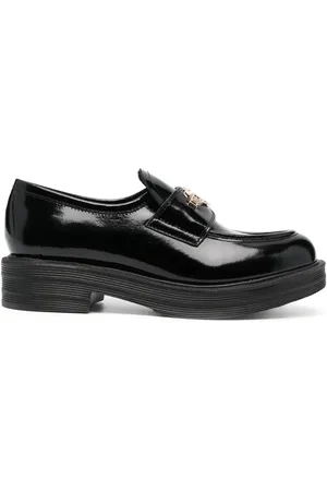 Moschino Mocassins en cuir à plaque logo