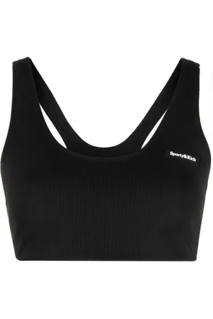 Sporty & Rich Soutien-gorge nervuré Serif à patch logo