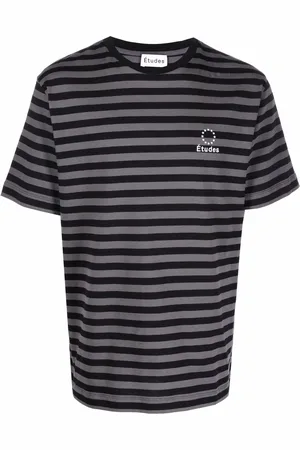 Etudes T-shirt rayé à logo brodé