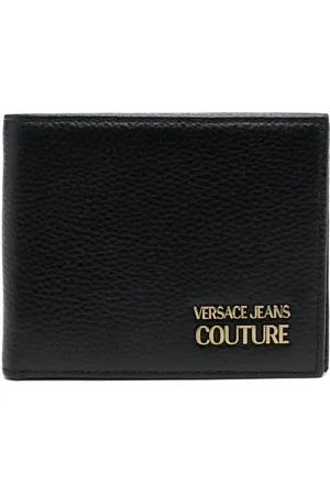 VERSACE Portefeuille en cuir à plaque logo