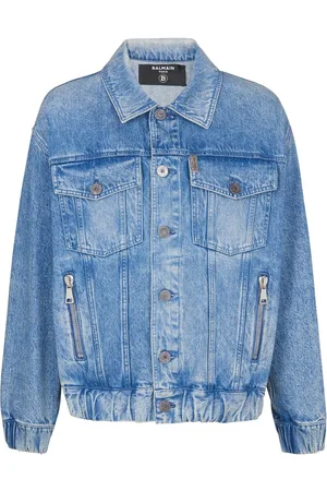 Balmain Veste en jean à patch logo (années 70)
